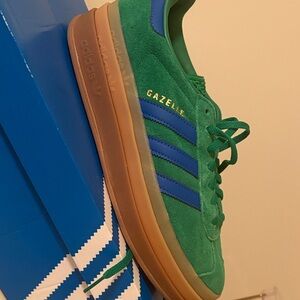 Adidas Gazelle Green and Blue Sneakers